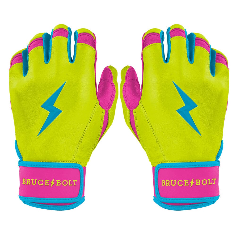 Premium Pro Short Cuff Batting Gloves - Caribbean Yellow | Bruce Bolt