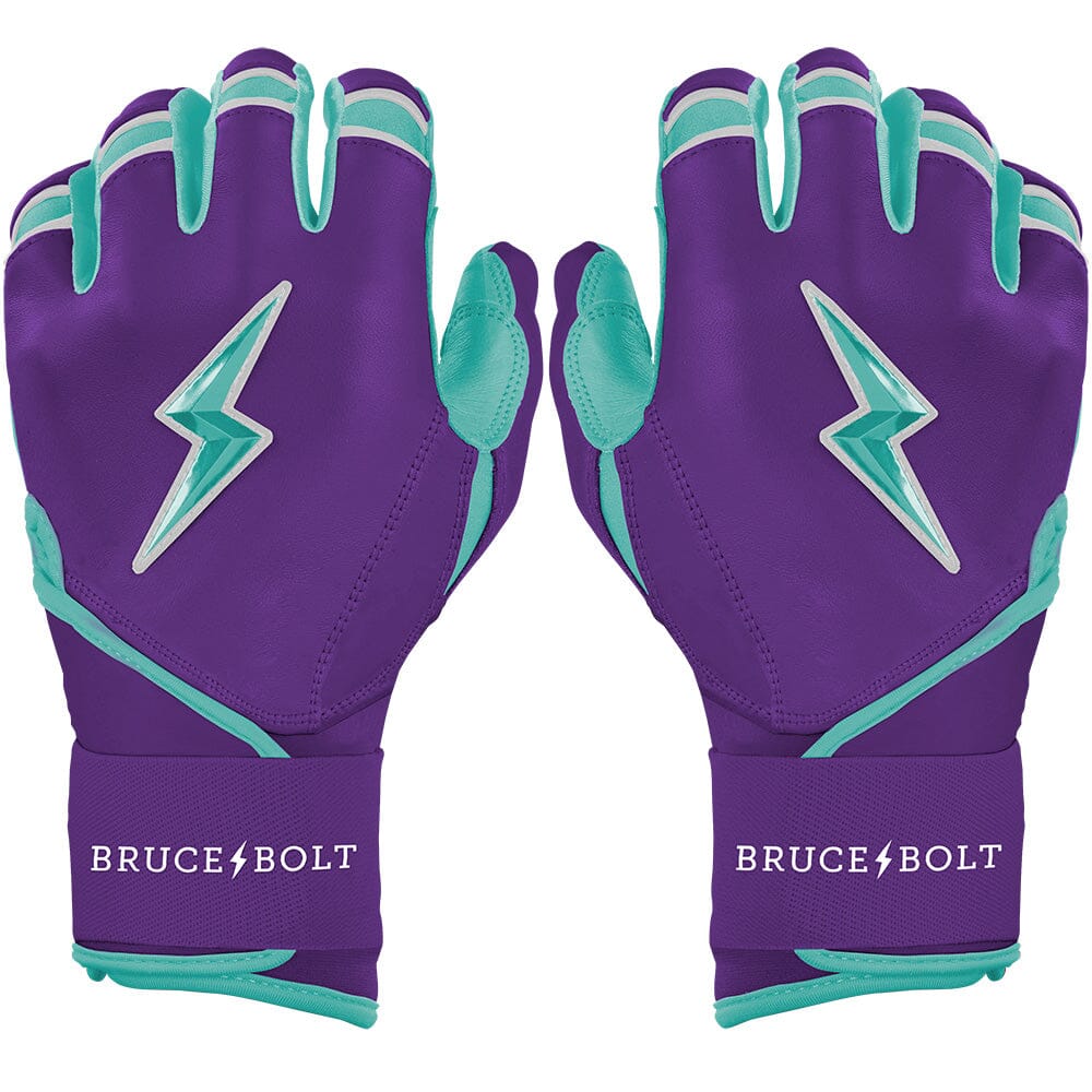 Premium Long Cuff Batting Gloves with Cabretta Leather | Marte Purple