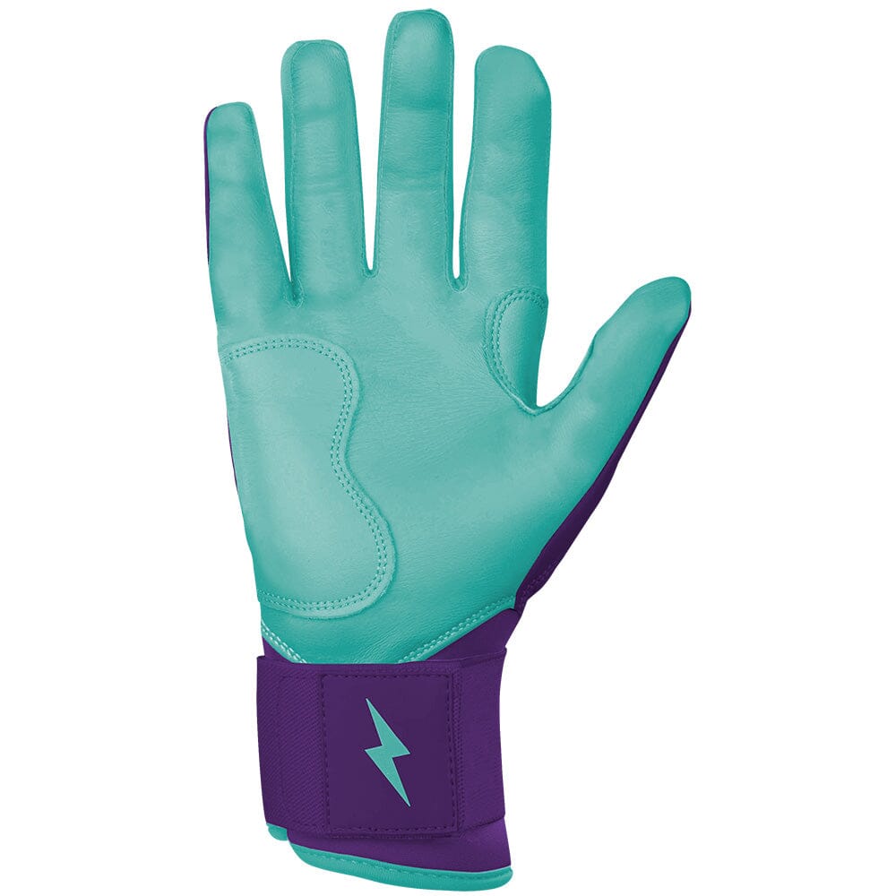 Premium Long Cuff Batting Gloves with Cabretta Leather | Marte Purple