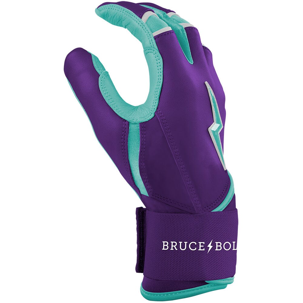 Premium Long Cuff Batting Gloves with Cabretta Leather | Marte Purple