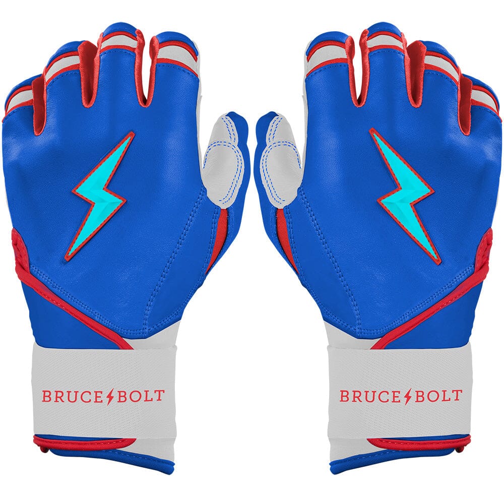 Premium Long Cuff Batting Gloves for Baseball | Outman Blue/Glow