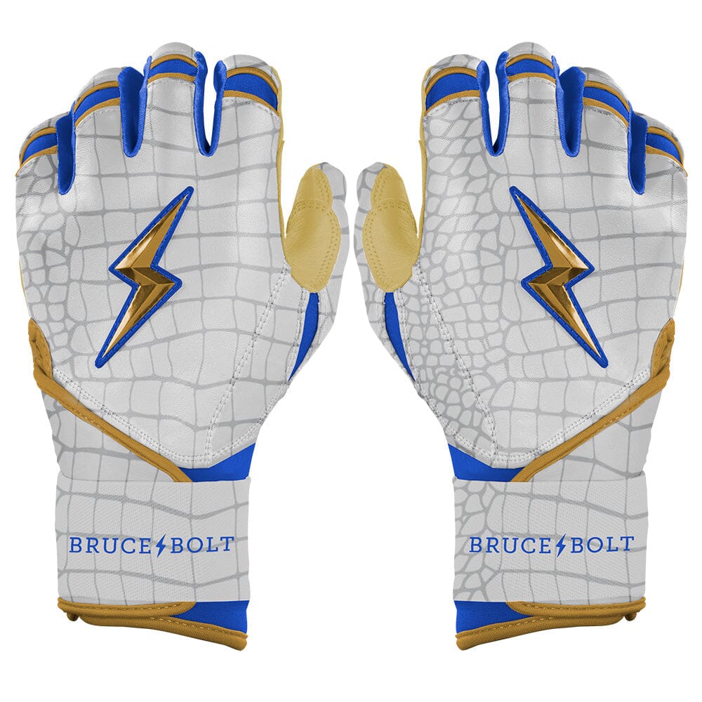 Premium Long Cuff Batting Gloves with Cabretta Leather | Bruce Bolt Gator Series