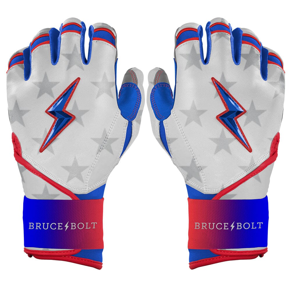 Premium Long Cuff Batting Gloves with Cabretta Leather & Double Inverse Cuff | Bruce Bolt