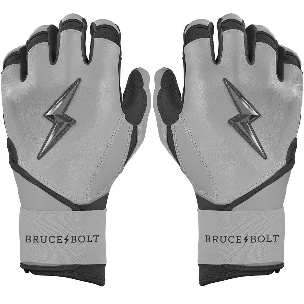 Premium Long Cuff Batting Gloves with Double Reinforced Palm | Grey Series