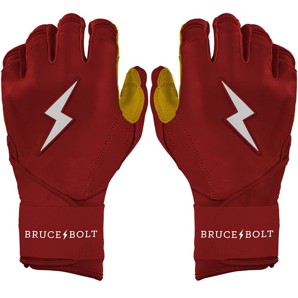 Premium Pro Long Cuff Batting Gloves with Reinforced Leather | Bruce Bolt