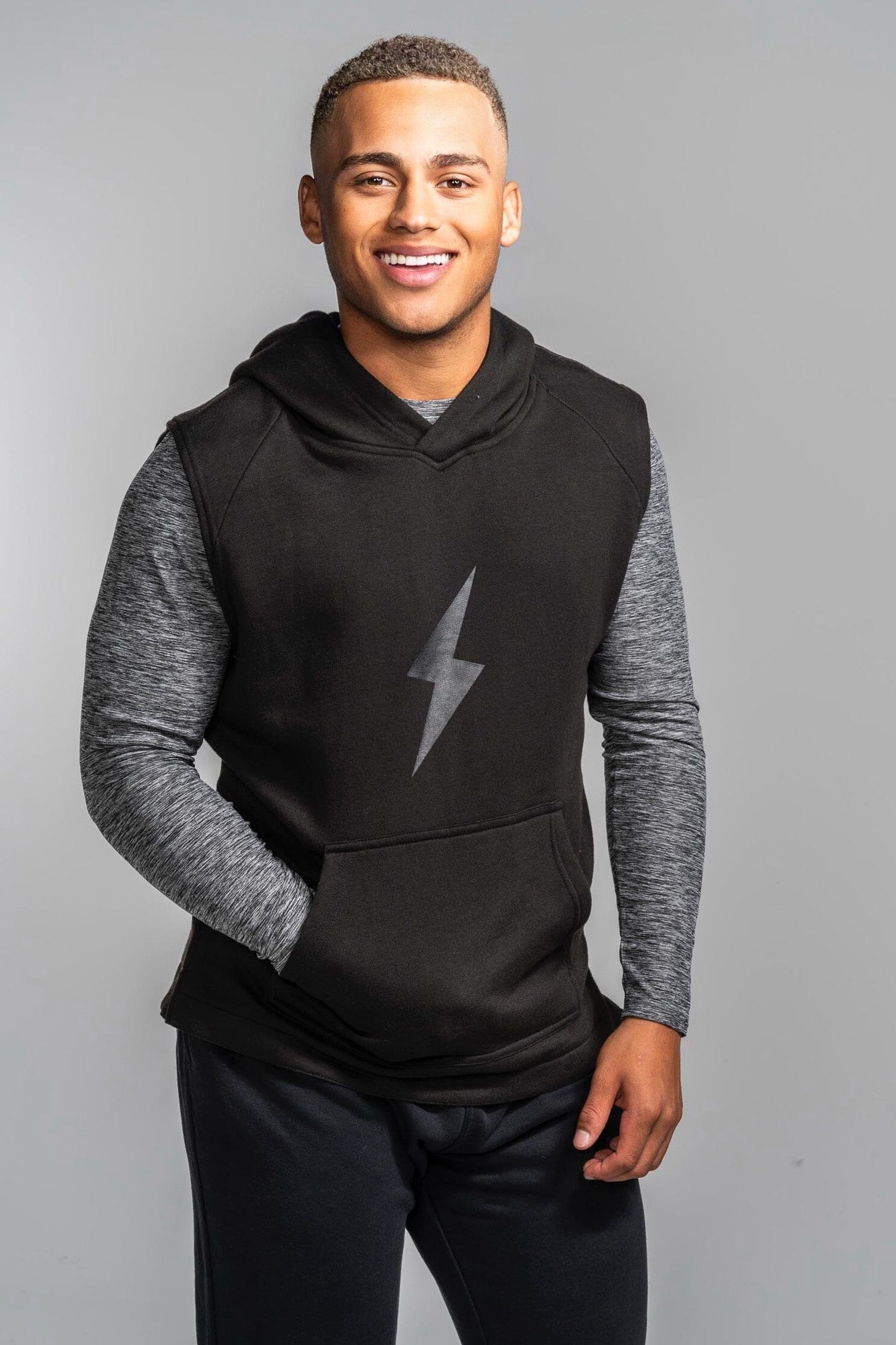 Men's Sleeveless Hoodie for Athletes | BRUCE BOLT Black