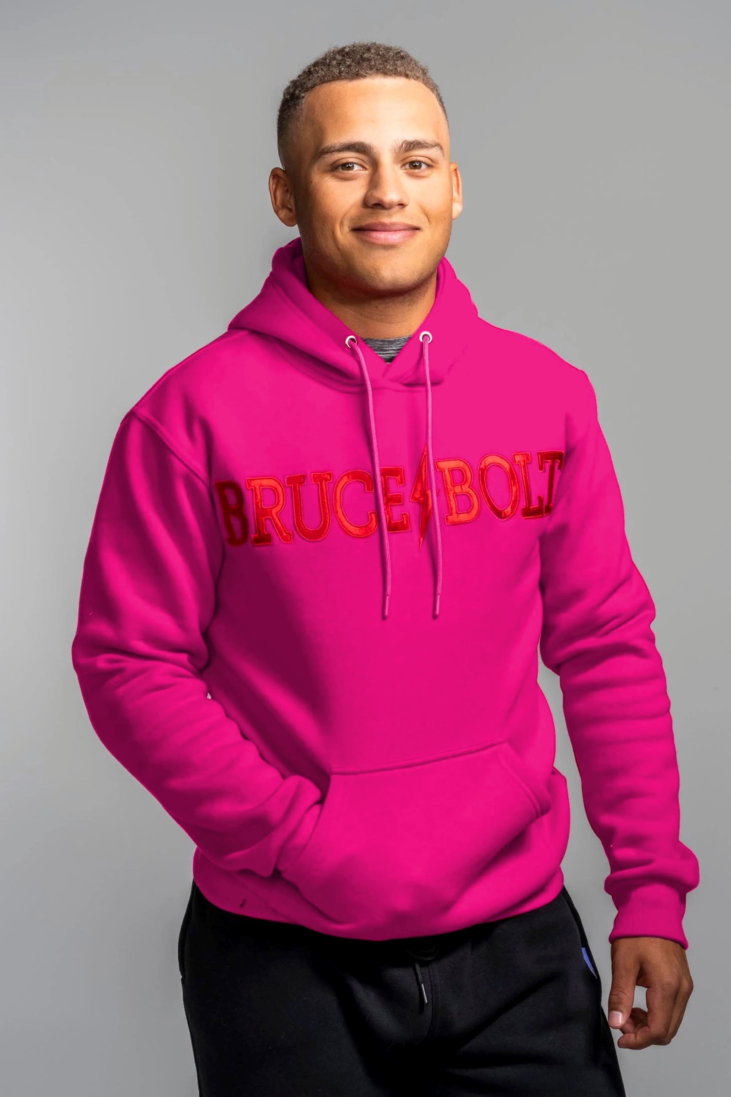 Soft Cotton Blend Hoodie for Baseball & Training | Bruce Bolt Pink
