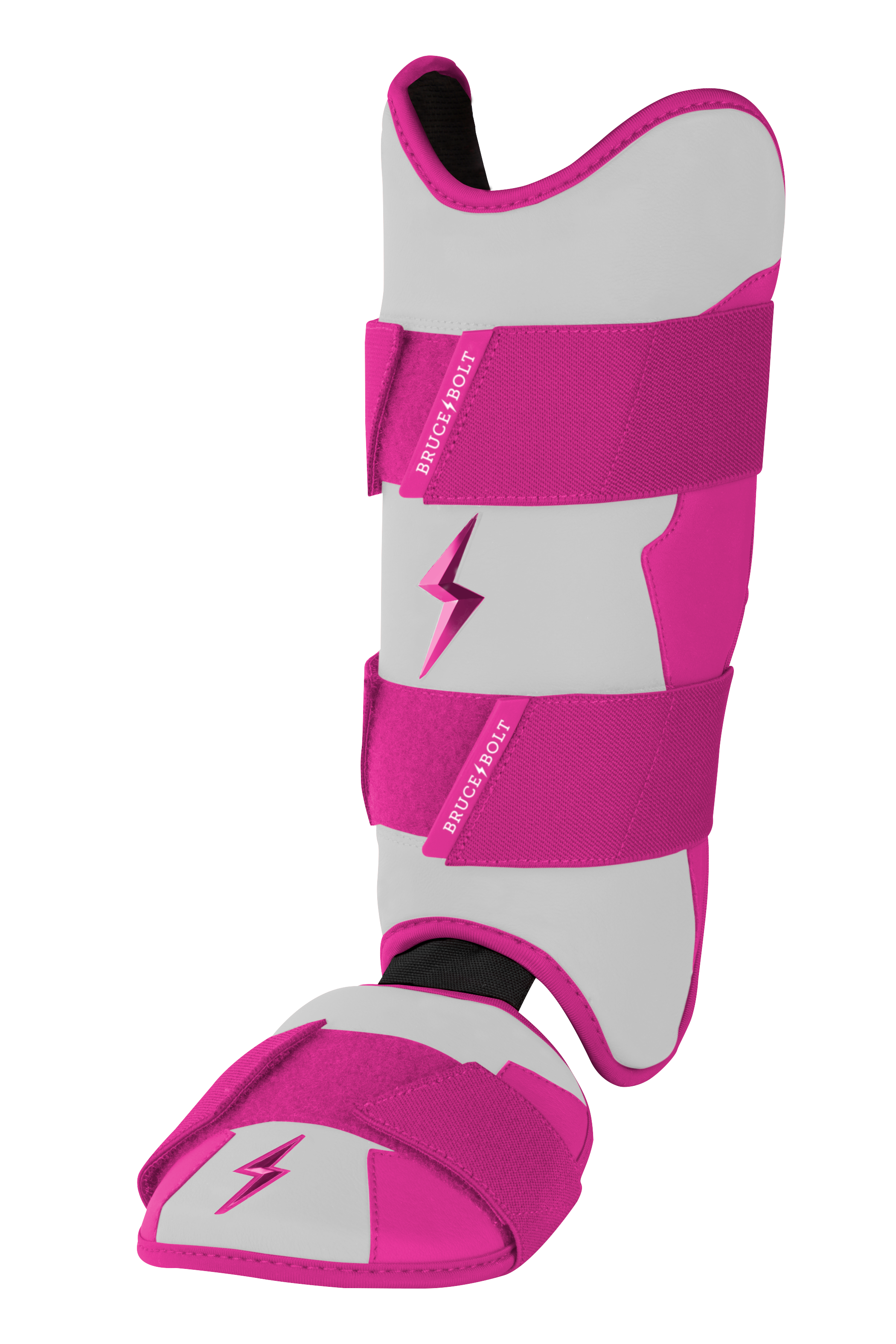 Pink Baseball Leg Guard with Moldable Shell & Sharkskin Inner | BRUCE BOLT Chrome Series