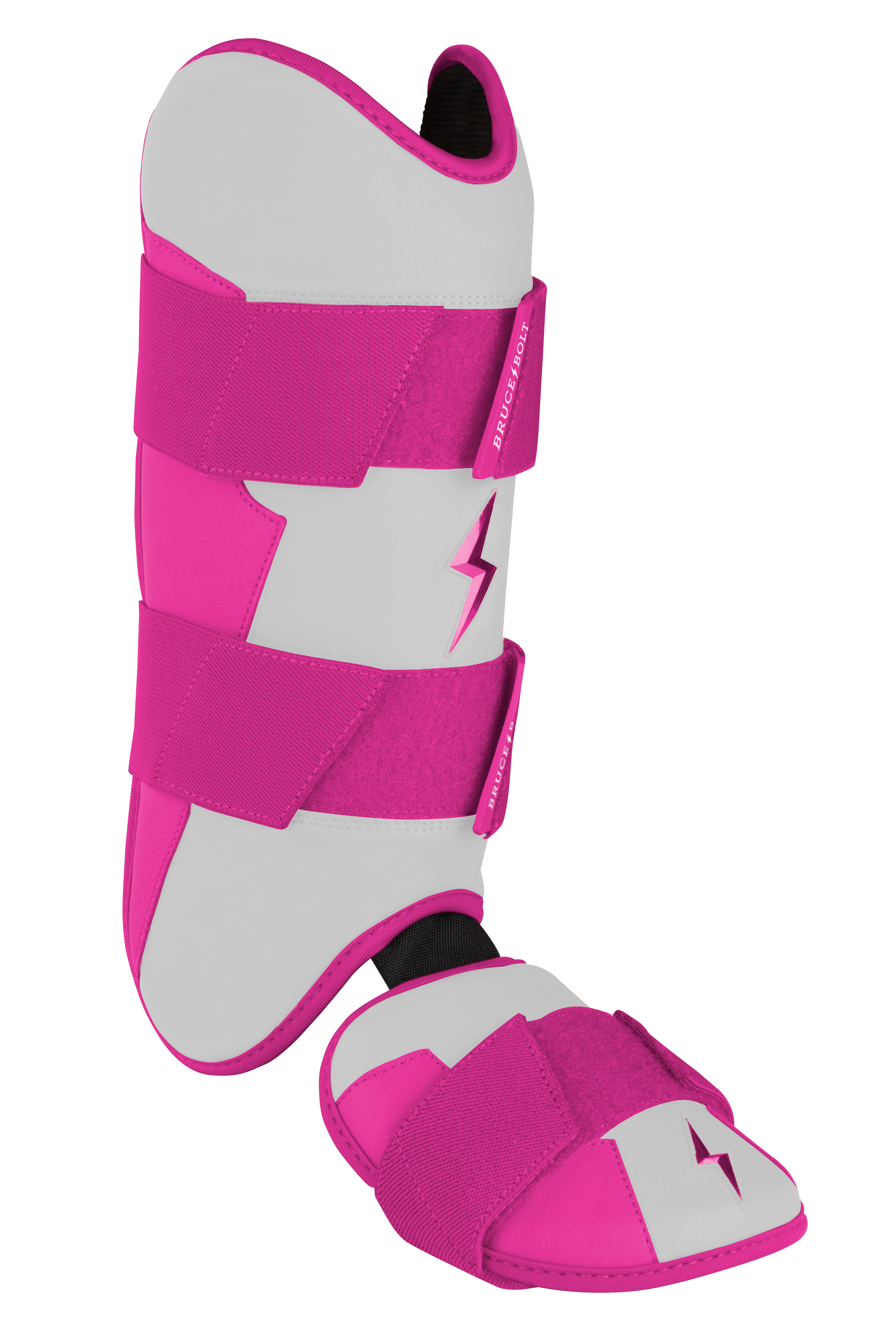 Pink Baseball Leg Guard with Moldable Shell & Sharkskin Inner | BRUCE BOLT Chrome Series