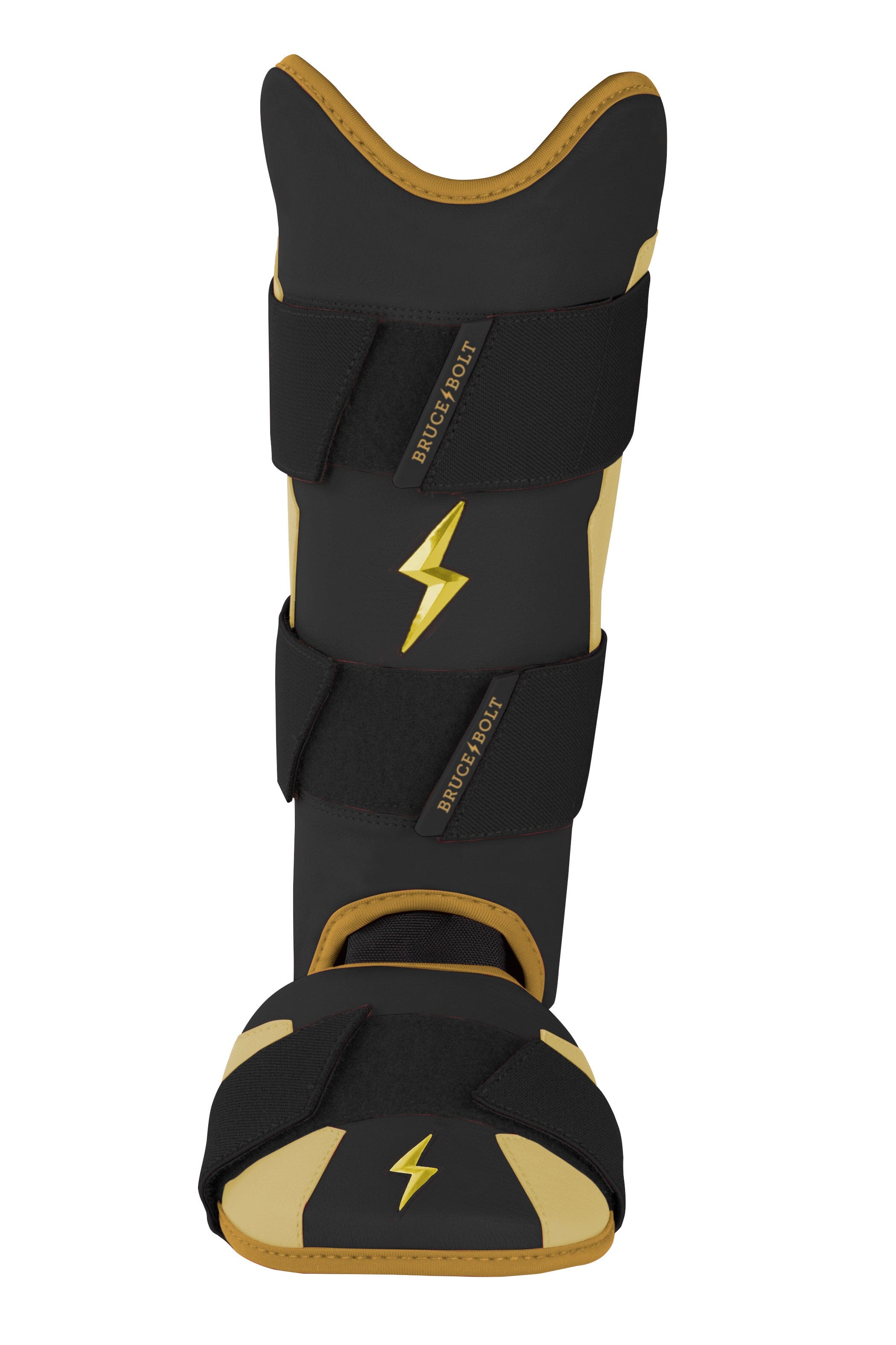 Premium Baseball Leg Guards with Moldable Shell & Shark Skin Grip | BRUCE BOLT Gold Series