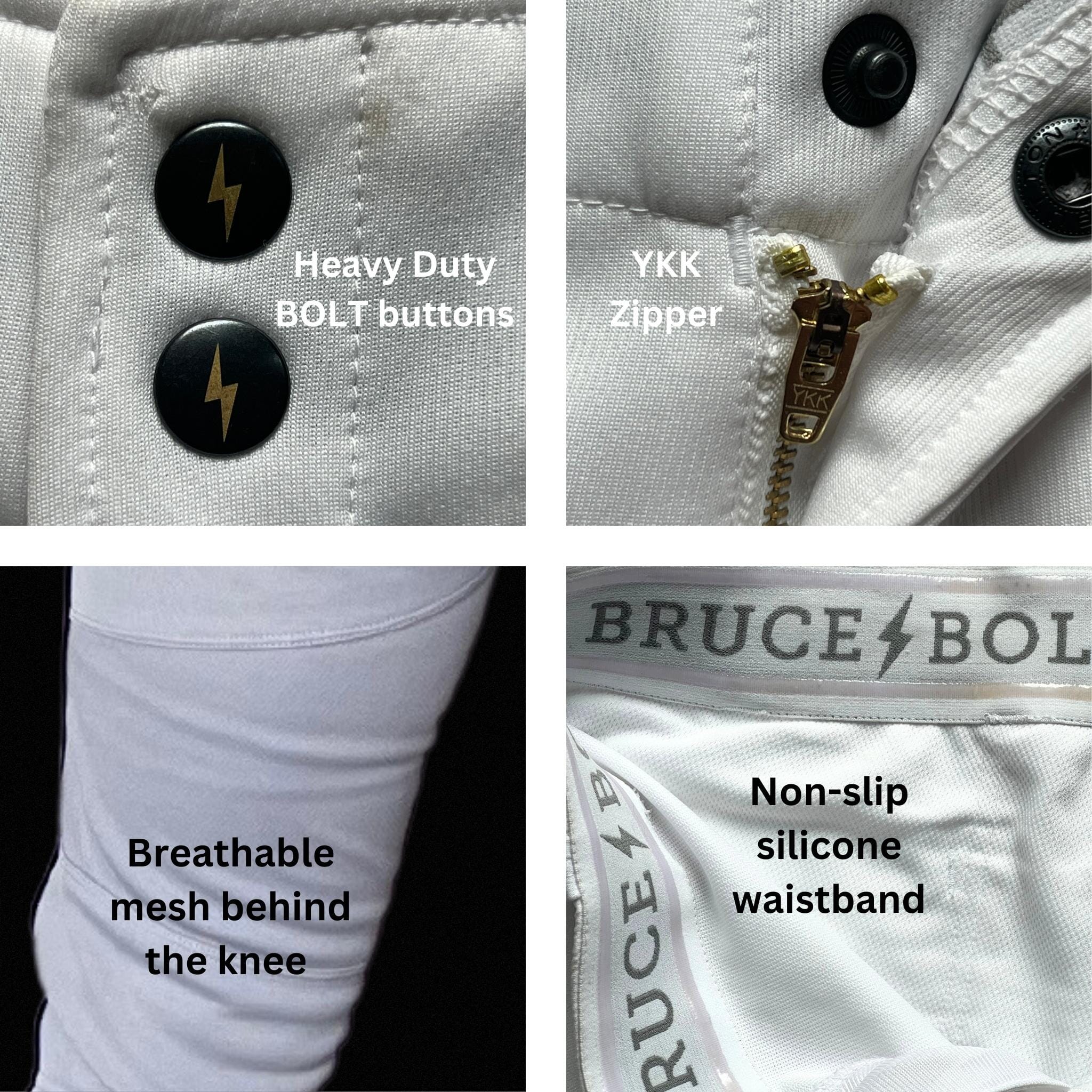 Premium Pro Baseball Shorts - Above the Knee Cut & Non-Slip Waistband | BRUCE BOLT
