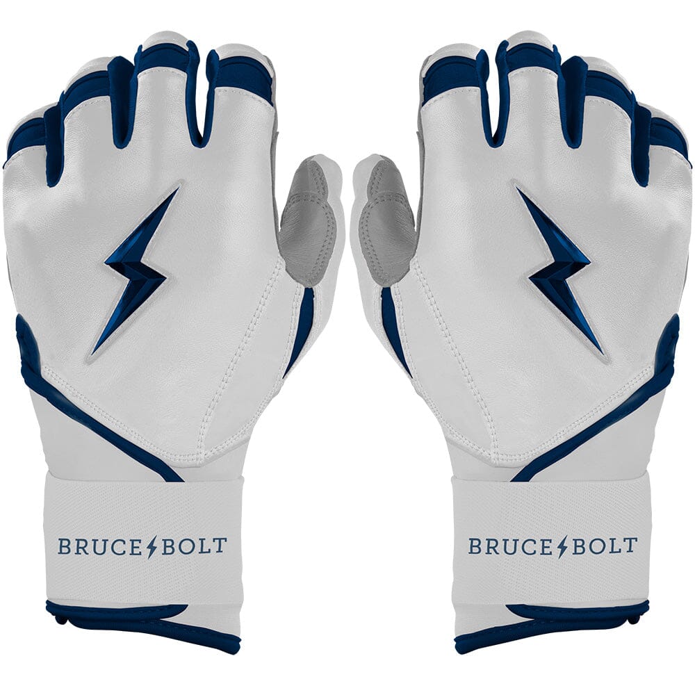 Premium Long Cuff Batting Gloves with Double Reinforced Palm | Bruce Bolt Navy