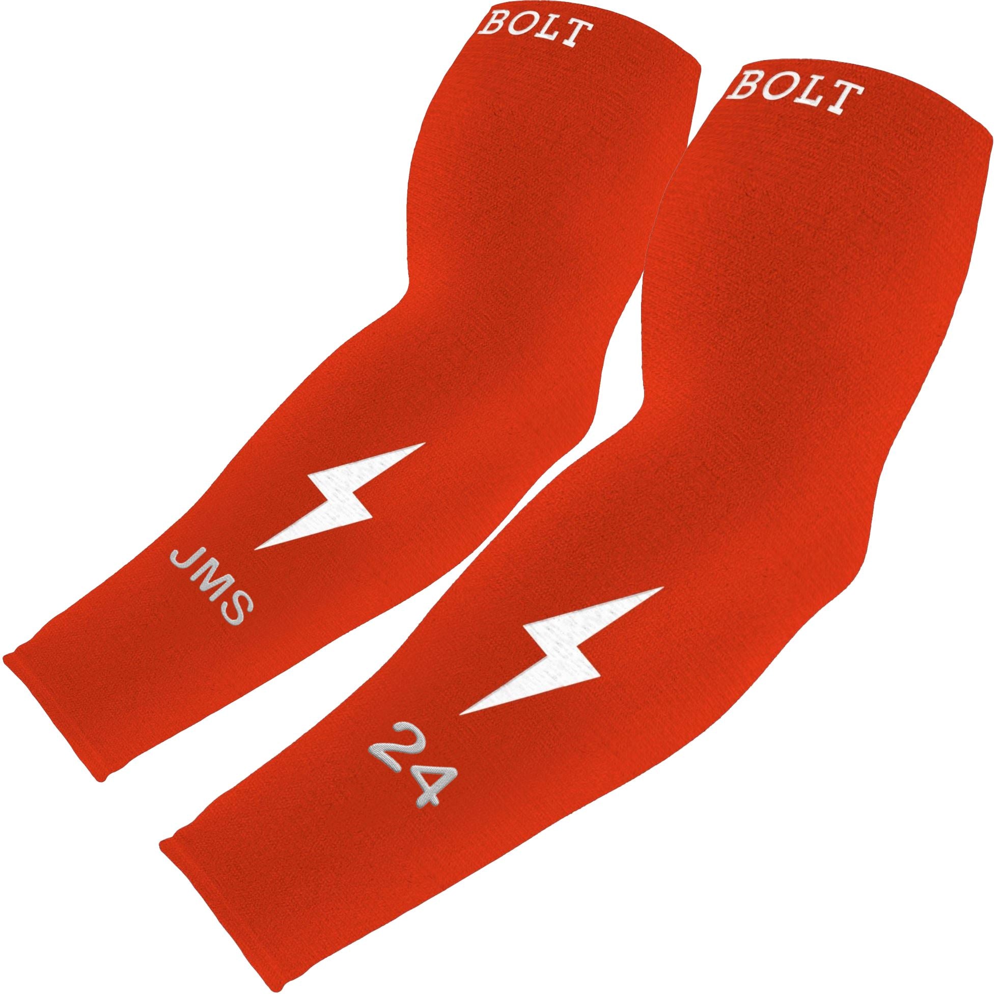 Personalized Graduated Compression Arm Sleeve | BRUCE BOLT - Caliente Red