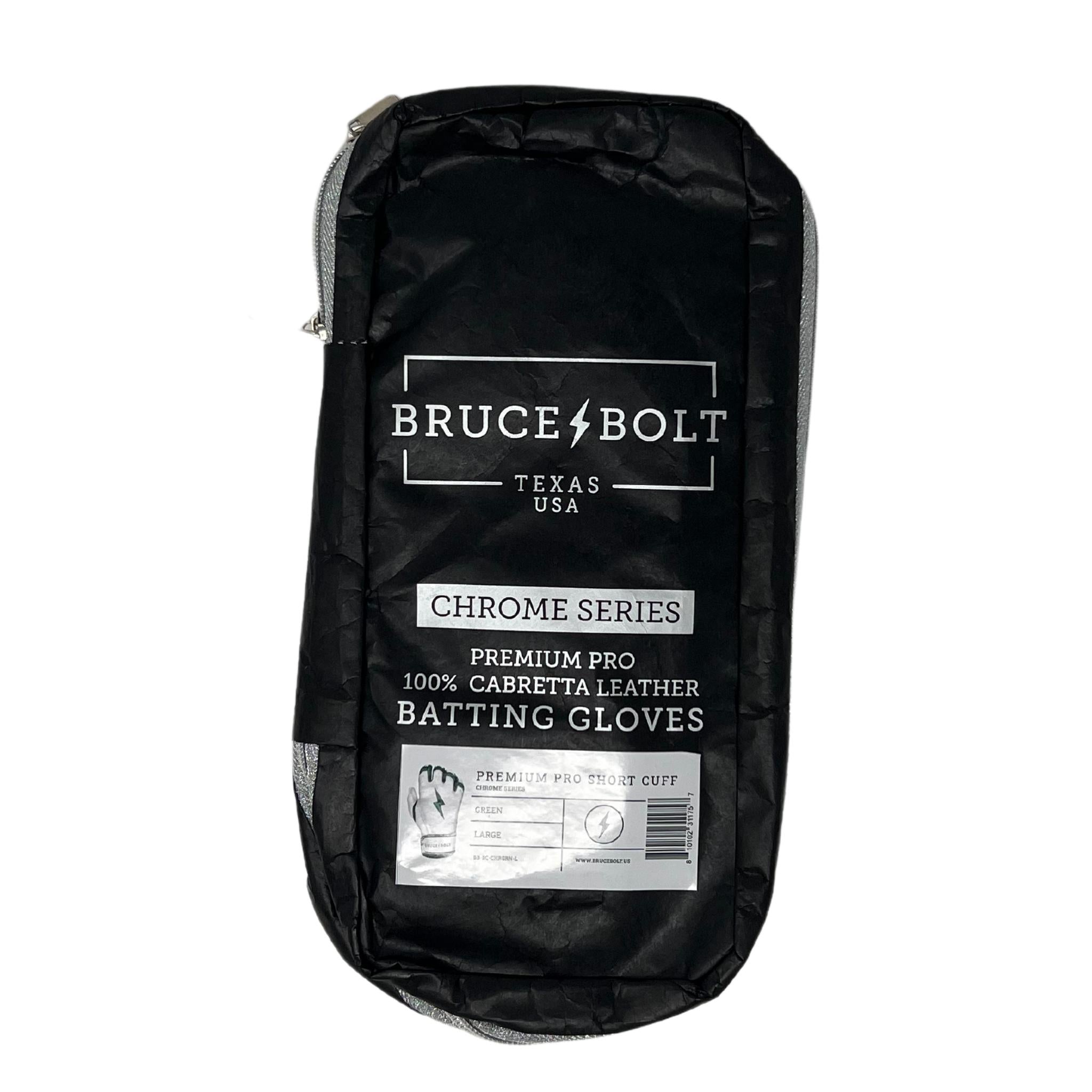 Premium Short Cuff Batting Gloves with Reinforced Palm | Bruce Bolt Pro Chrome Series