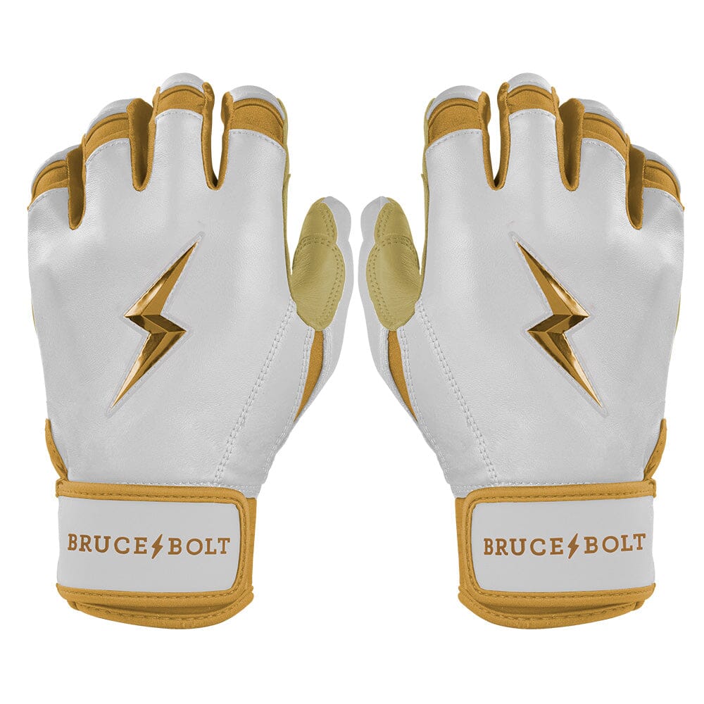 Premium Baseball Batting Gloves with Cabretta Leather & Wrist Support | Bruce Bolt Gold Series