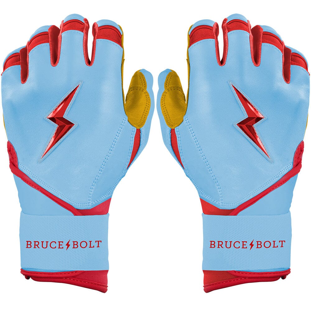 Premium Long Cuff Batting Gloves with Double Reinforced Palm | Bader Series Baby Blue