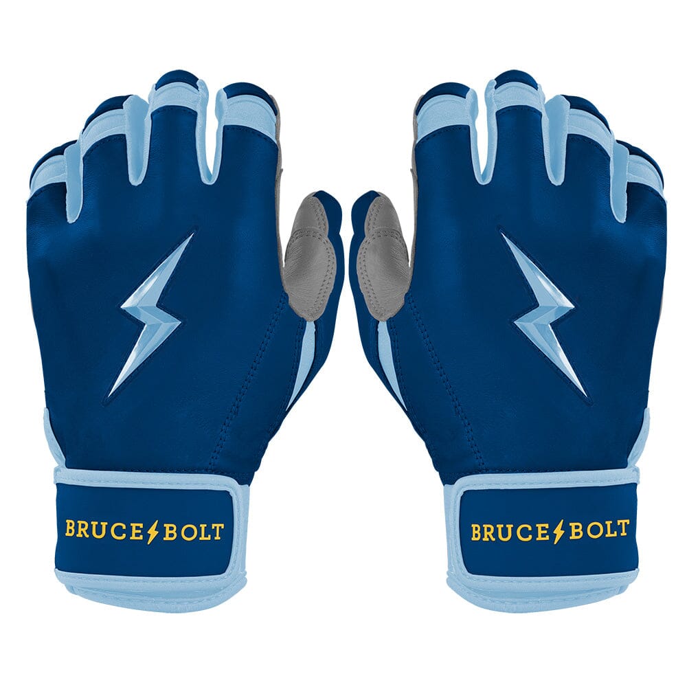 Premium Pro Short Cuff Batting Gloves with Cabretta Leather | Tampa Blue