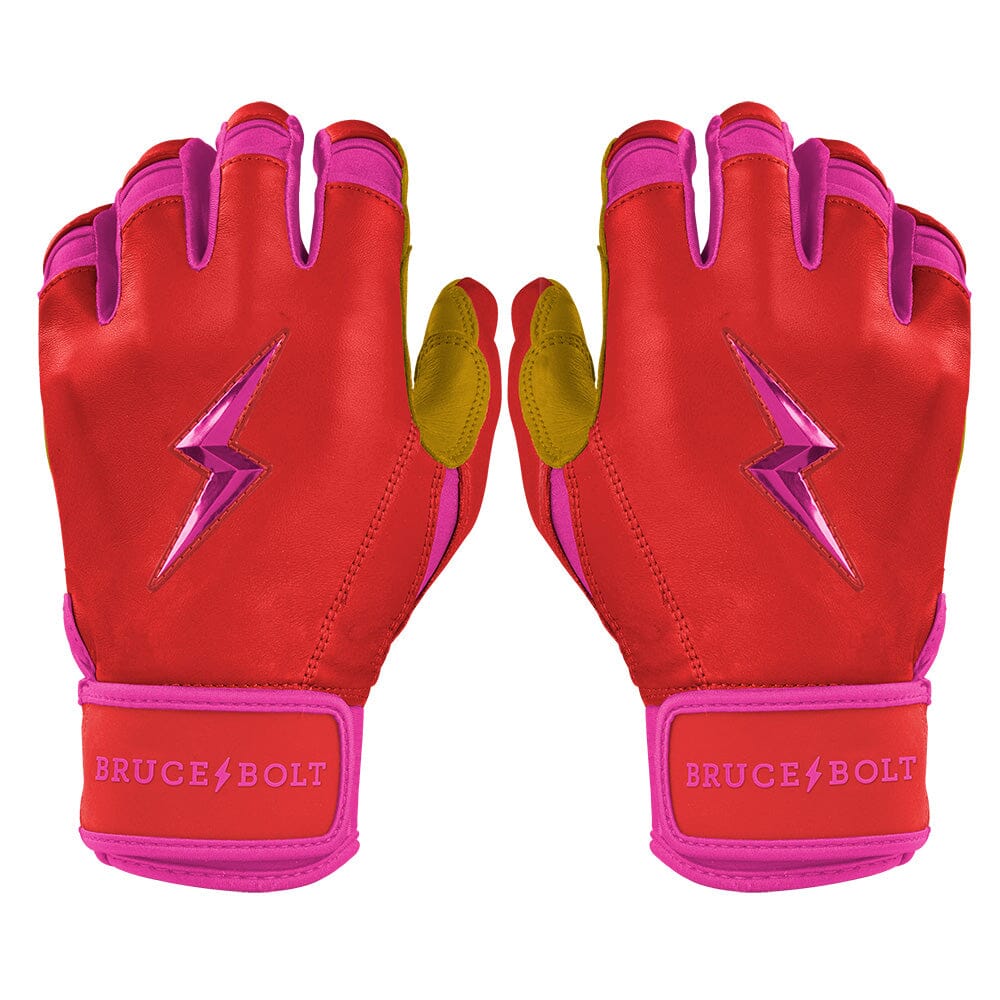 Premium Short Cuff Batting Gloves with Reinforced Palm | BADER Series Pink